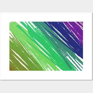 Colorful stripes - green and blue Posters and Art